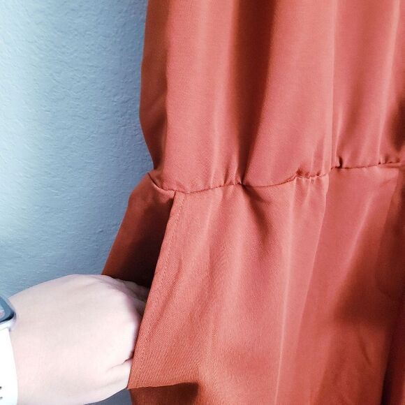 Ava & Viv Rust Short Sleeve Jumpsuit - Picture 5 of 8